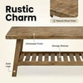 thumbnail image 6 of Noble House Farmhouse Wooden Entryway Bench, Distressed Wood 2-Tier Narrow Storage Bench with Open Shelf, Gray, 6 of 10