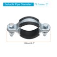 thumbnail image 2 of Uxcell 2 Pack Adjustable Split Ring Hanger, 76.1mm/3inch Pipe Bracket Clamp, 2 of 6