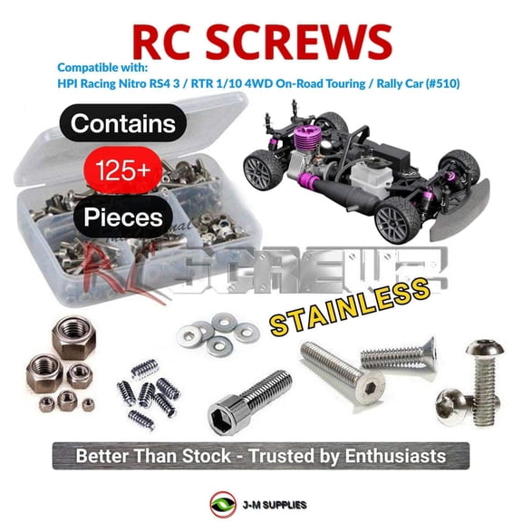 RCScrewZ Stainless Steel Screw Kit hpi015 for HPI Racing RS4 3 RTR RC Car | SET
