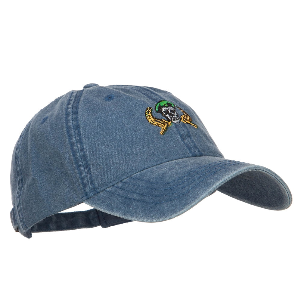Green Beret Crest Embroidered Washed Cap - Navy OSFM