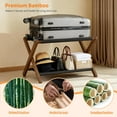 thumbnail image 3 of Linqz Folding Luggage Rack with Storage Shelf, 5 Nylon Straps Suitcase Stand for Guest Room Bedroom Hotel, Walnut, 3 of 10