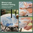 thumbnail image 5 of Round Outdoor Tablecloth with Umbrella Hole and Zipper, Blue Coastal Jellyfish Tablecloth with Elastic Waterproof, Country Nautical Ocean Creatures Patio Table Covers for 31" - 35" Pool Tables, 5 of 9