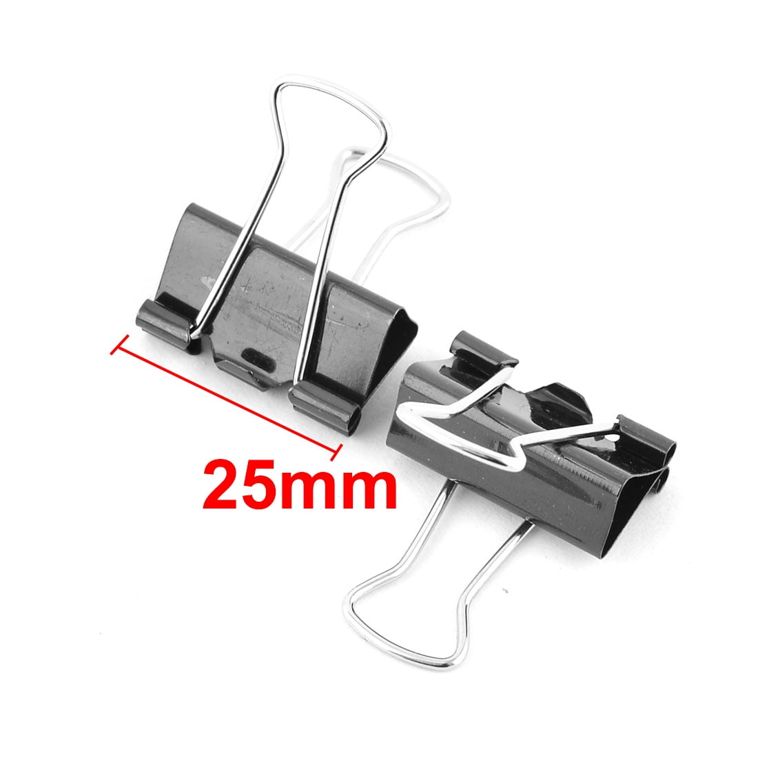 15 Pcs Office Files Documents Metal Black Binder Clips 25mm Width