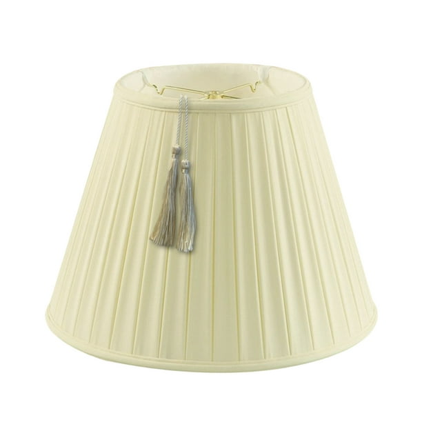 11x18x13 5 Empire Boxpleat Tassel Lamp Shade Eggshell Shantung Fabric Walmart Com Walmart Com