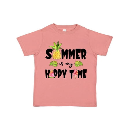 

Inktastic Summer is my Happy Time- Pineapple Watermelon Popsicle Gift Toddler Boy or Toddler Girl T-Shirt