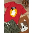 thumbnail image 3 of Funny Ghost Doodle. Boo T - Toddler T-Shirt, Red, 3 of 4