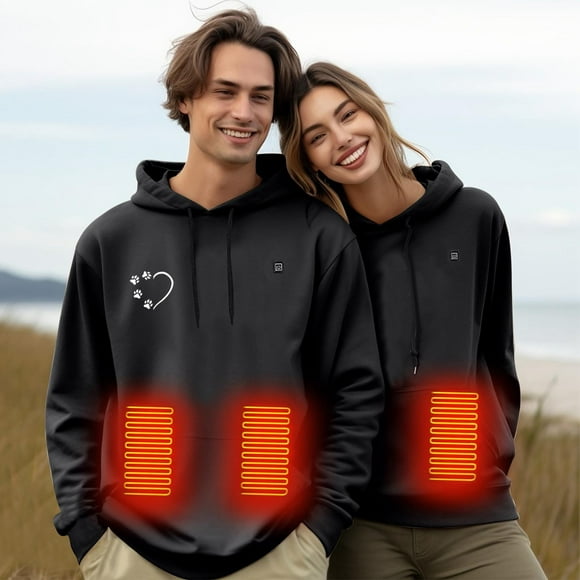 WILLBEST hoodies for women Winter Hooded Heating Sweatshirt For Men and Women USB Constant Temperature Five Heating Warm Casual Printed Heating Jacket ladies sweatshirts and hoodies
