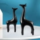 thumbnail image 3 of 2 estatuas de ciervo nórdico, artesanías de la suerte, esculturas de Feng Shui, figuras de animales Negro, 3 of 9