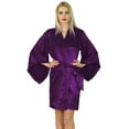 thumbnail image 1 of Bimba Women Kimono Sleeve Short Satin Robe Ready Bride Bridesmaid Robe Coverup, 1 of 6