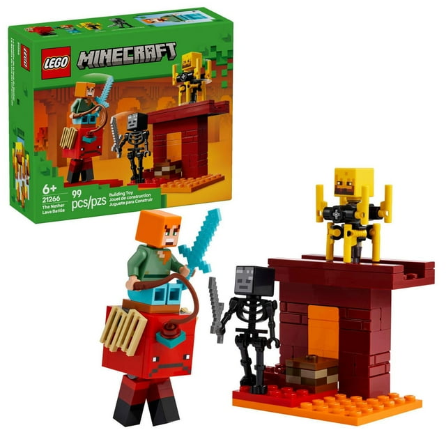 LEGO Minecraft La bataille de la lave du Nether 21266 Ensemble de construction (99 pièces)