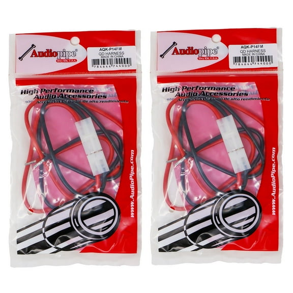 Audiopipe 14 GA 2 Pin Quick Disconnect Polarized Wire, Automotive Electrical Parts, 12"