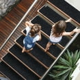thumbnail image 3 of Gymax 15 PCS Slip-resistant Stair Mats 30'' x 8'' Non-Slip Stair Treads Carpet Black, 3 of 10