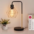 thumbnail image 2 of Diamond Cage French Gold Table Lamp, Vintage Modern Table Lamp, Bedside Lamp, 2 of 3