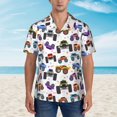 thumbnail image 2 of Xecao Cartoon Monster Trucks1 print Hawaiian shirt - a stylish short-sleeve button-down for men, perfect for casual beach and tropical outings., 2 of 9