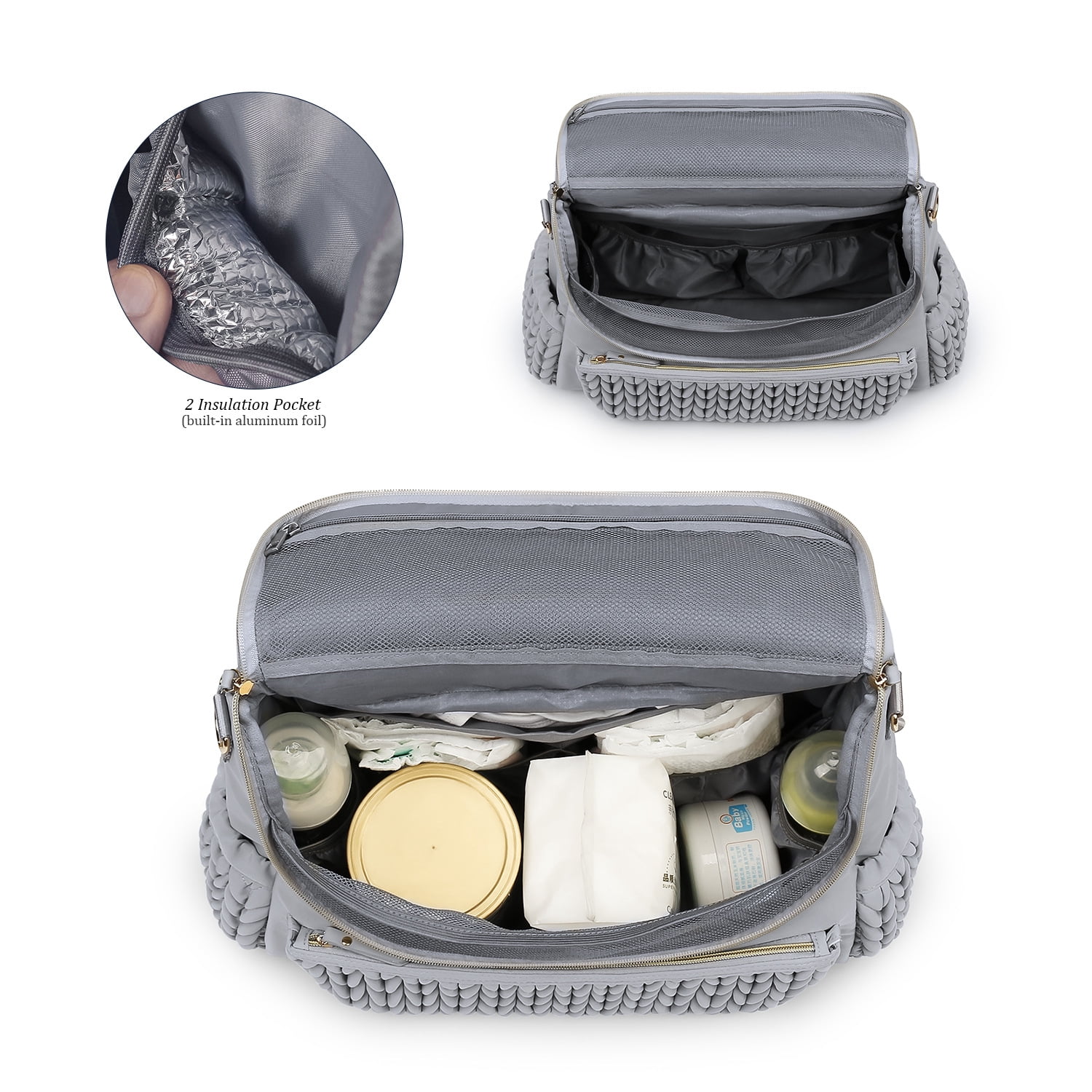 Sunyuer Convertible Diaper Bag Backpack, Waterproof Stylish Nappy Changing Bag, Travel Mummy Bag with Changing Pad & Shoulder Strap
