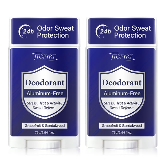 Jtopyrt Aluminum-Free Deodorant for Men and Women, 24h Odor Sweat Protection, Stress Heat & Activity Defense with Woody Accord, 75g/2.65oz