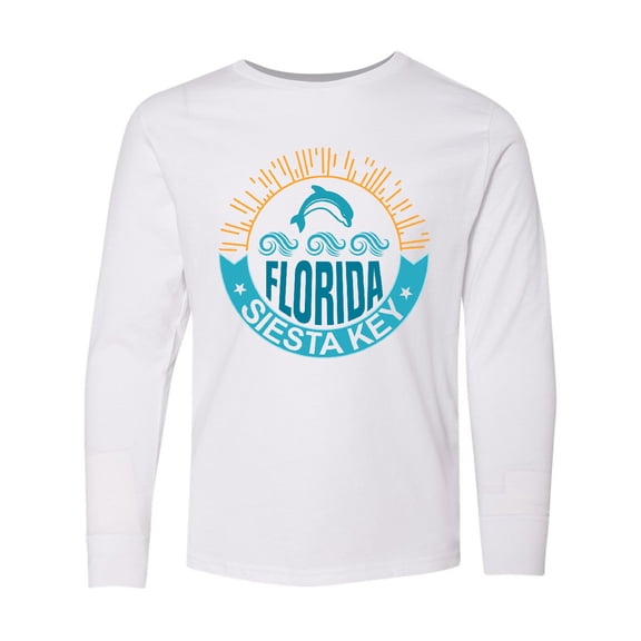 Inktastic Siesta Key Florida Beach Vacation Long Sleeve Youth T-Shirt
