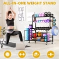 thumbnail image 7 of Dextrus Yoga Mat Storage Rack Weight Rack for Dumbbell Rack With Wheels,Home Gym Storage Rack - Black, 7 of 7