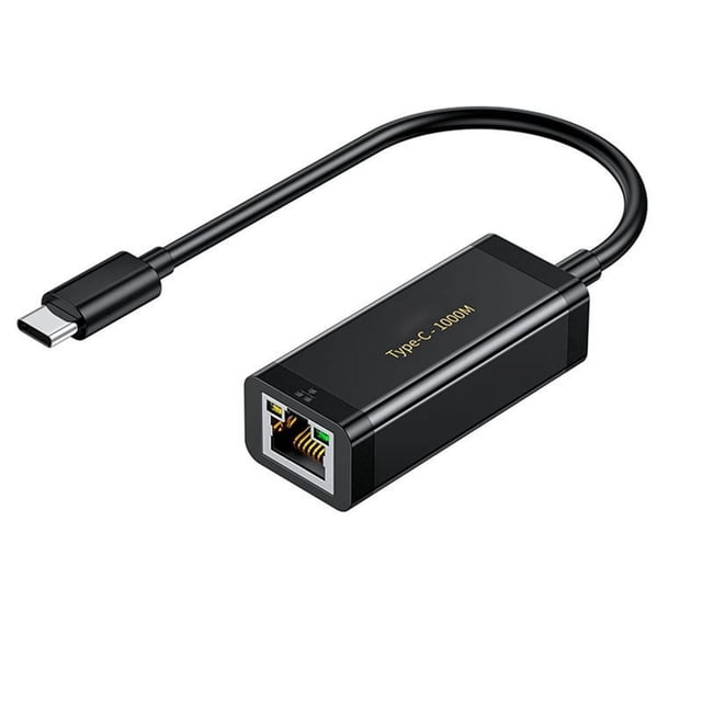 Adaptador Ethernet TYPE-C A Gigabit Tarjeta de Red USB-C de 1000 Mbps Tarjeta de Red Type-C A RJ45 Lan para Computadora Portátil Sin Controlador