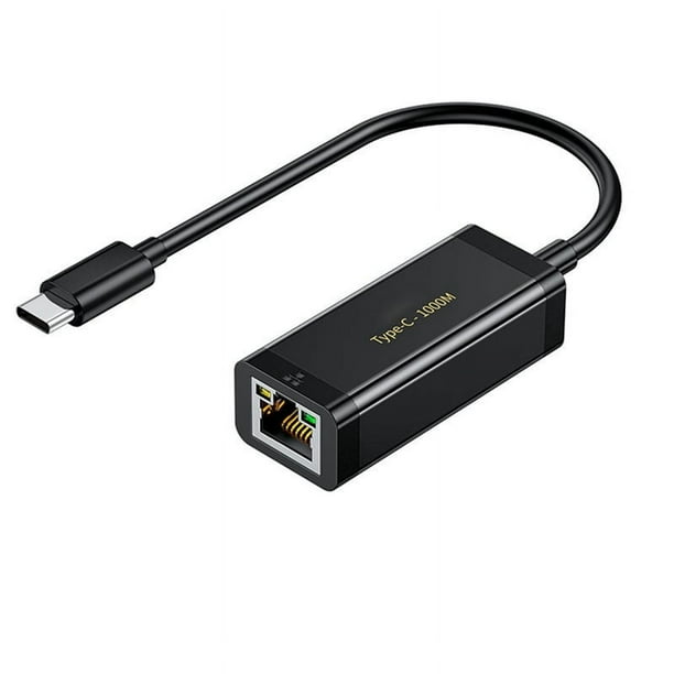 Adaptador Ethernet TYPE-C A Gigabit Tarjeta de Red USB-C de 1000 Mbps Tarjeta de Red Type-C A RJ45 Lan para Computadora Portátil Sin Controlador