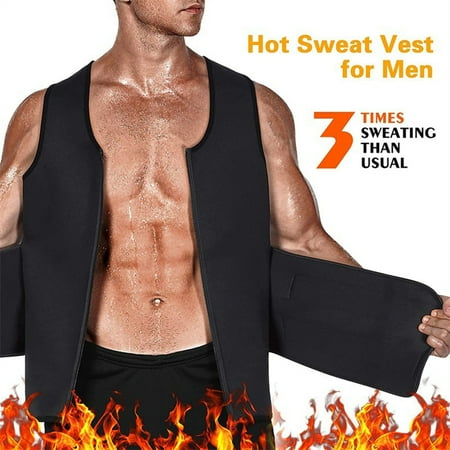 

qazqa men s neoprene shapewear fitness tummy waist sports vest waistband black xl