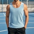 thumbnail image 5 of Mens UPF 50+ Tank Top Gym Workout Sleeveless Muscle Shirts Cut Off Shirts Summer Beach Holiday Sleeveless T Shirt Light Blue, Size XXL, 5 of 5