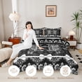 thumbnail image 3 of Manfei Pretty Initial H Print Twin Comforter Sets,Rustic Damask Bedding Set,Black,Black Reversible,2-Piece,1 Comforter and 1 Pillowcase, 3 of 7