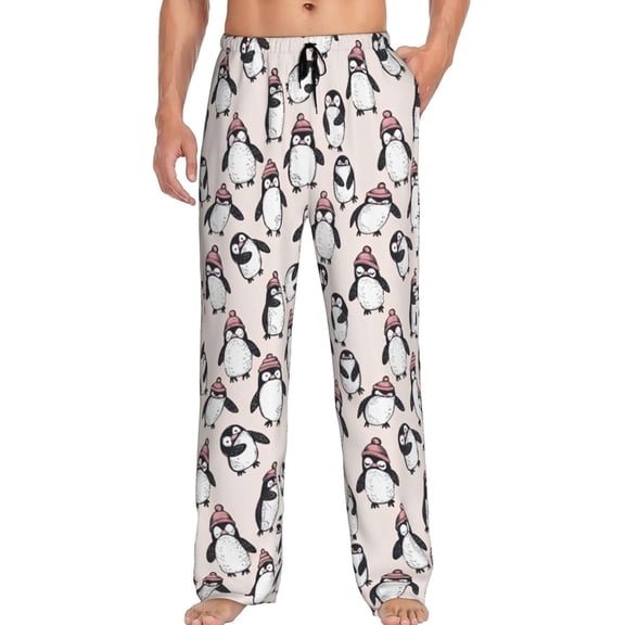 HPINK-T Men's Pajama Pants Pjs Bottoms With Pockets Sleep Lounge Pants For Men