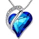 thumbnail image 1 of Gargantilla de corazón azul oscuro MACHAO Collar de cristal blanco con piedra natal hipoalergénico, 1 of 5