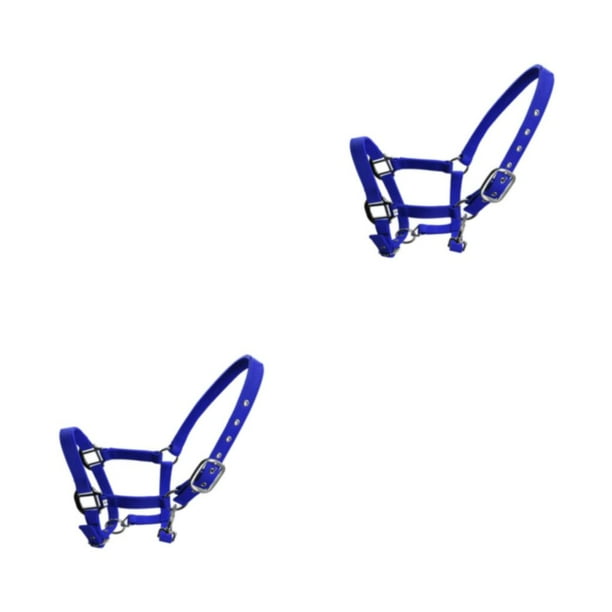 Greeniant Acolchado Halter Pony Bridle Head Collar Equipo de protección Protección Handly Use Rustproof Headstall Práctico Azul Azul METRO 2piezas