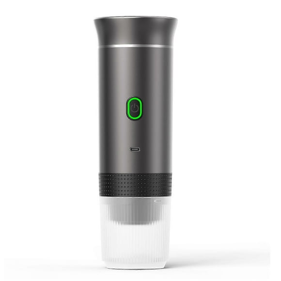 (Metal Gray)3 in 1Portable Machine, Mini Coffee Maker for Travel, Self Heating Car Coffee Maker with USB C, Small Espresso Machine with Ground Coffee