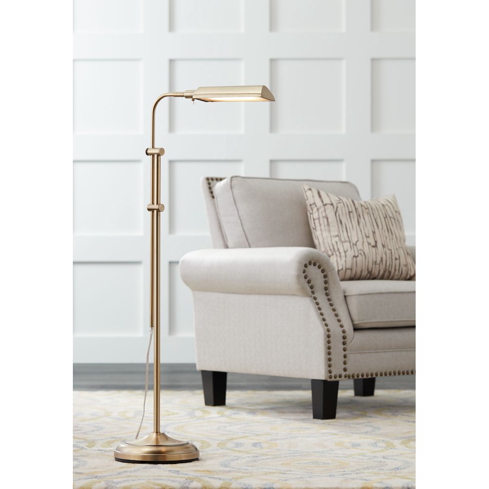 360 Lighting Modern Pharmacy Floor Lamp LED Adjustable Aged Brass Metal