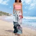 thumbnail image 7 of Dress Pants Women Petite High Waisted Wide Leg Summer Beach Vacation Pants Boho Lounge Casual Palazzo Trousers, 7 of 7