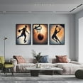 thumbnail image 4 of 3pcs Basketball Canvas Wall Art Basketball Posture Sports Posters Prints Youth Basketball Room Wall Decor Pictures For Sports Teens Boys Man Cave Home Decor（Only canvas）, 4 of 6