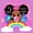 Hot Pink Purple Blue, variant on Castle Fairy Cute Black Girl Twin Sheets 3pcs,Cartoon Dog Stars Print Bedding,Violet Red Orange,1 Fitted Sheet, 1 Flat Sheet and 1 Pillowcase