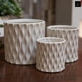 thumbnail image 2 of Ruelle Embossed Wave Round Ceramic Pot Set (Set of 3), 2 of 5