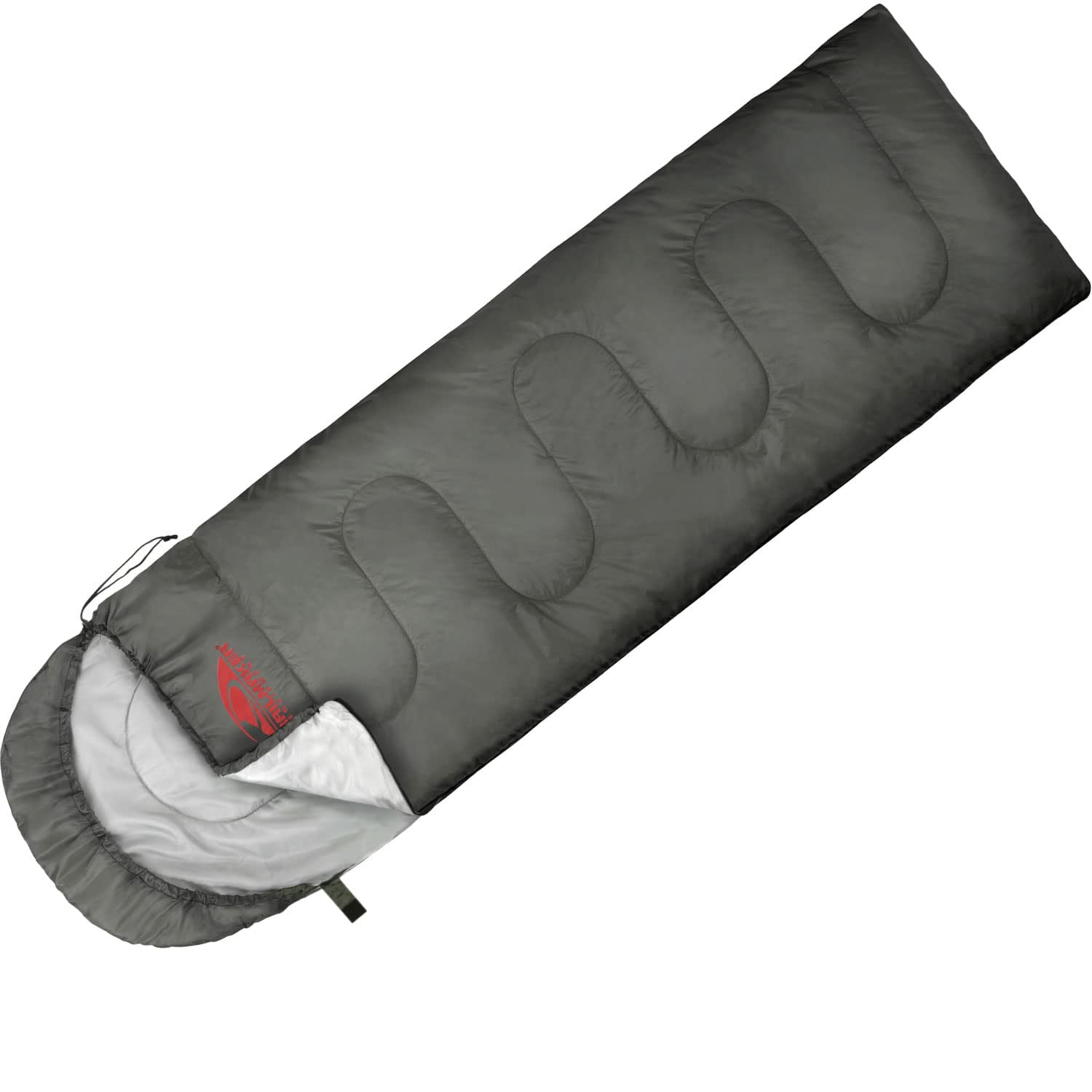 10 Pack of Bulk Wholesale Cold Weather Hooded Sleeping Bags for Adults, Kids, Homeless, Camping, Indoors, Outdoors - 10 Count Hooded Sleeping Bags in Gray 71"L x 30"W
