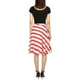 thumbnail image 3 of HDE Christmas Skirts for Women Red White Stripe Candy Cane StripedÂ&nbsp;Skirt (Size: Medium), 3 of 5