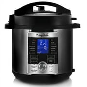 MegaChef 6-Qt. Stainless-Steel Electric Digital Pressure Cooker with Lid, Silver/Black