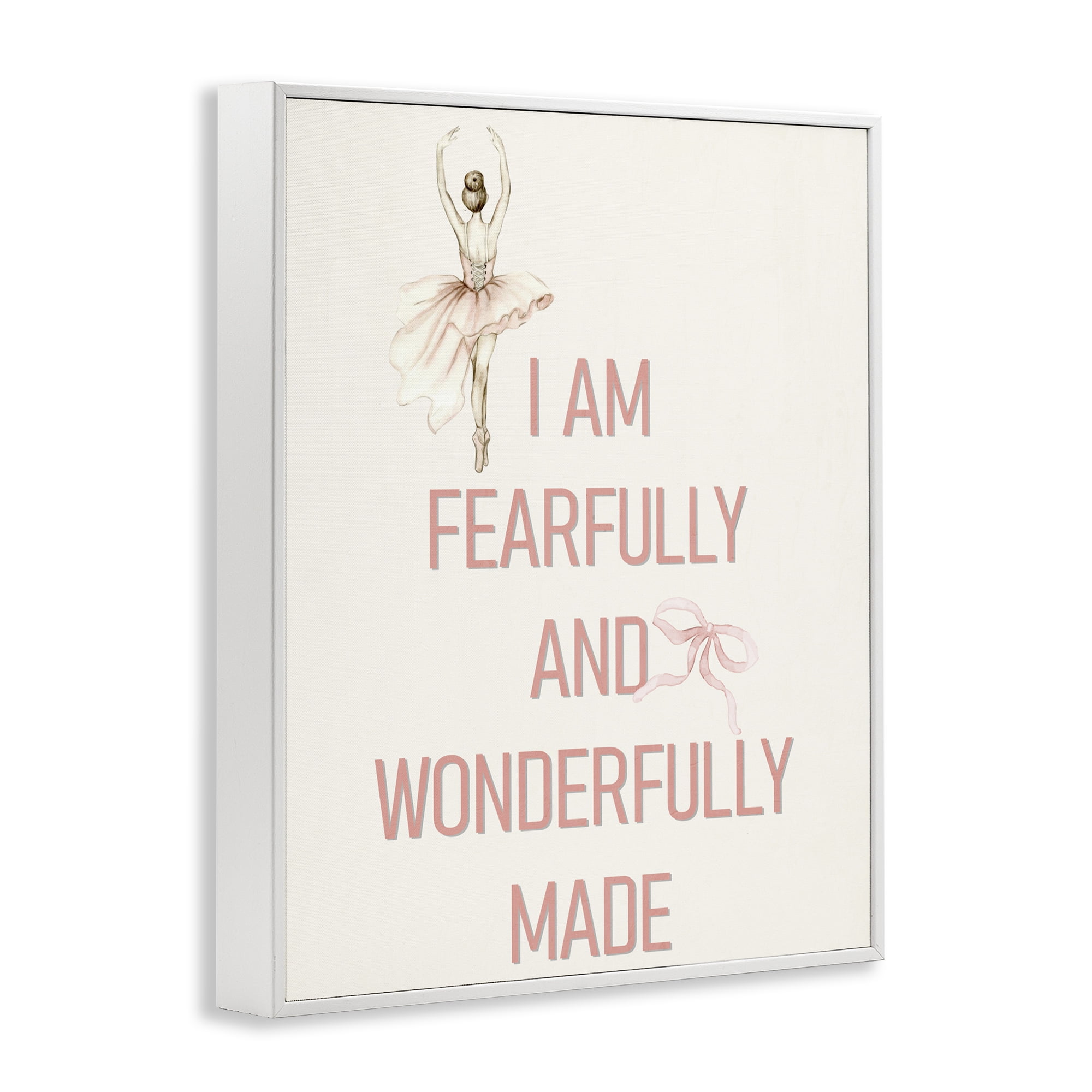 Wonderfully Made Ballerina White Framed Giclee Art, design by Kim Allen