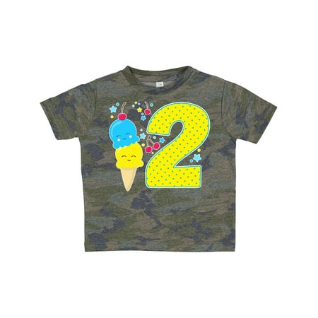 

Inktastic Ice Cream Second Birthday Blue Gift Toddler Boy or Toddler Girl T-Shirt