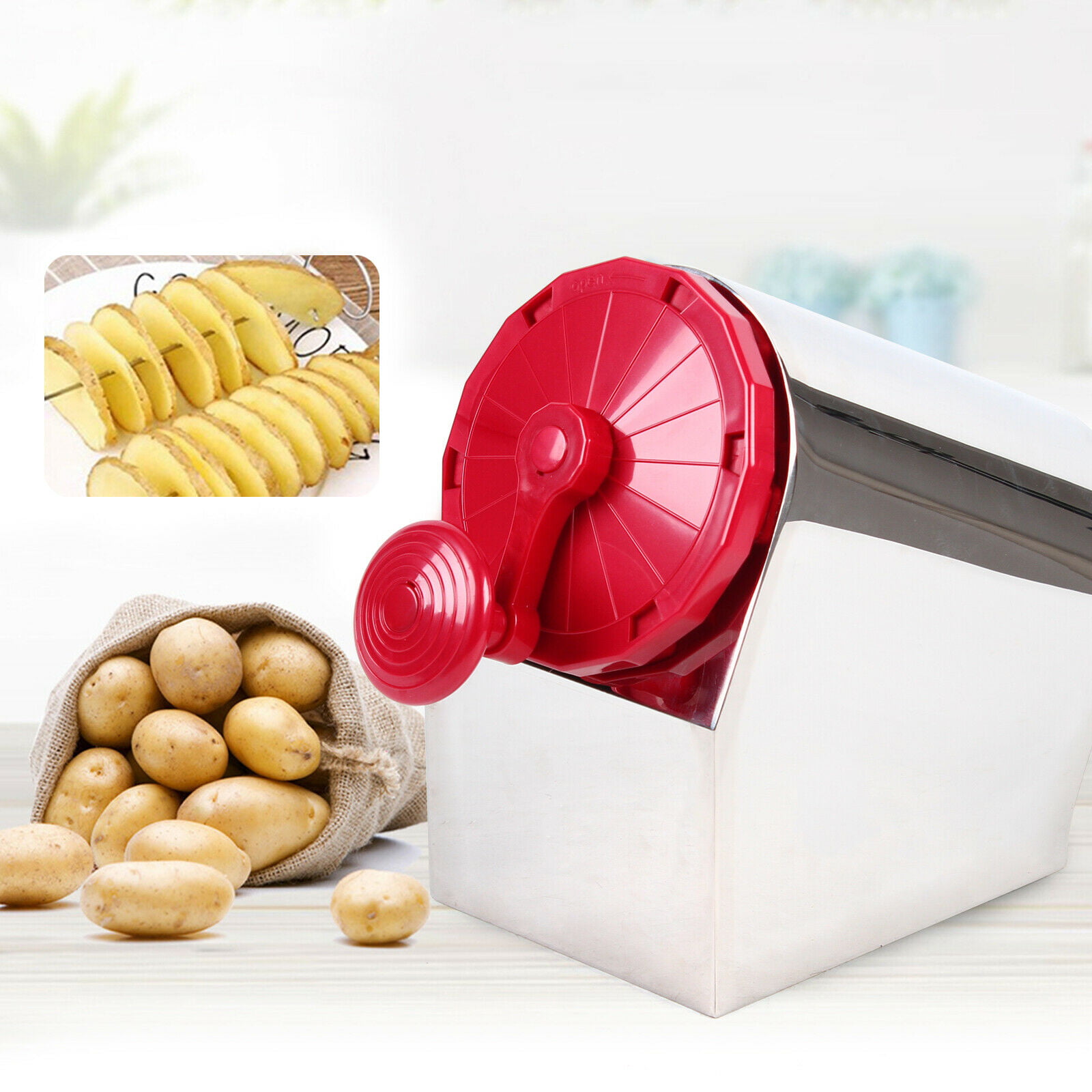 3 in 1 Electric Tornado Potato Slicer Spiral Potato Cutter Twisted Potato  Slicer Spiral Twister Cutter Thicker Stainless Steel Vegetables Cutting