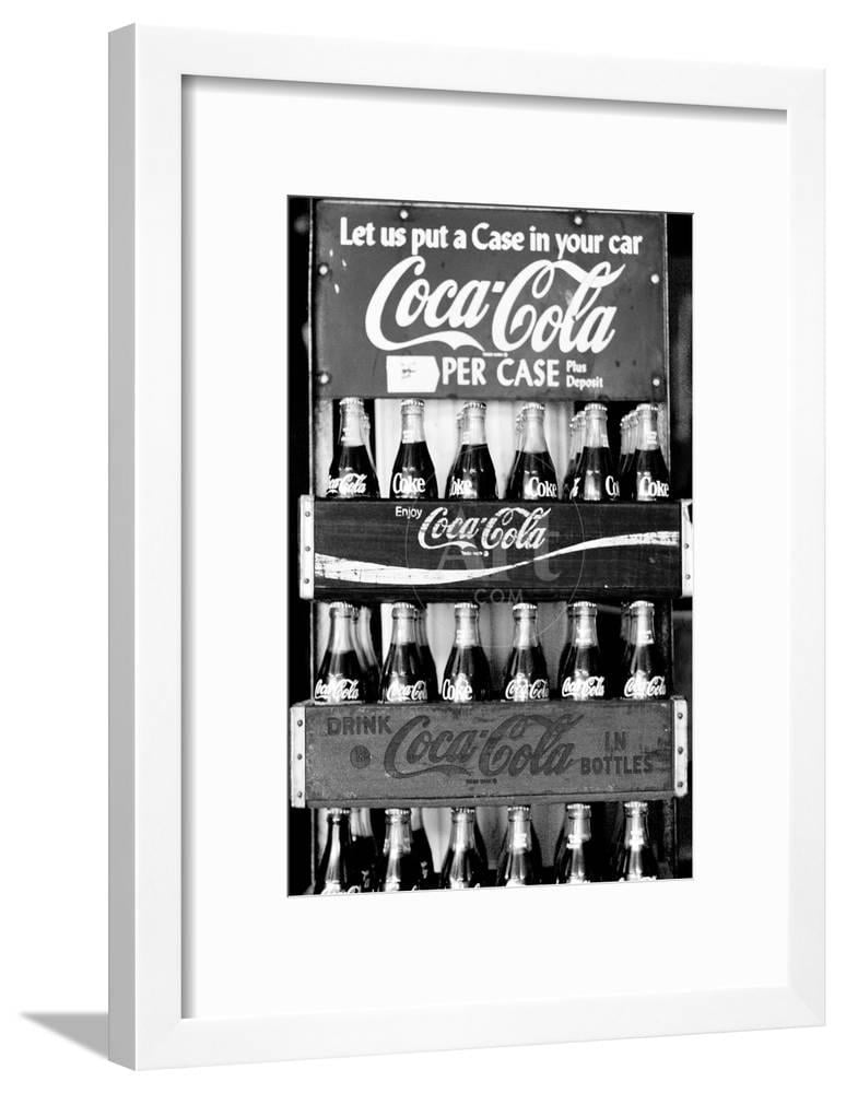 Vintage Coca Cola Bottle Cases Coke BW Photo Print Poster, Framed Art Print Wall Art by ArtCom - Walmart.com