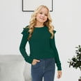 thumbnail image 3 of LOCHEX Girls Turtleneck Sweater Kids Casual Long Sleeve Knit Pullover Tops Solid Color Rolled Hem Base Shirt,3-4T, 3 of 8