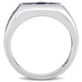thumbnail image 5 of Everly Men's Created Sapphire Sterling Silver Ring, 5 of 8