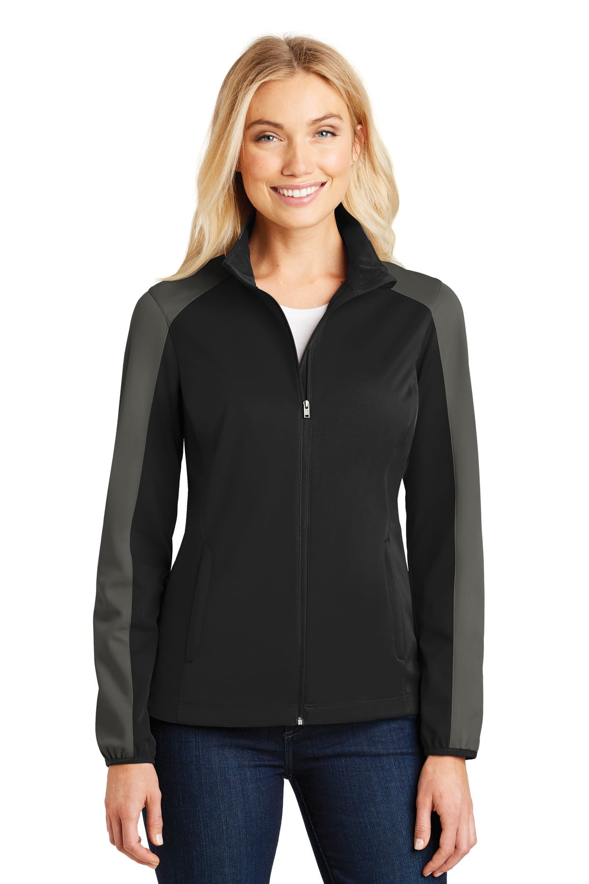 JACKET LADIES MESH LINED SOFT SHELL XS-4XL WIND/WATER RESISTANT COLORBLOCK 
