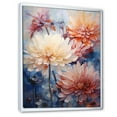 thumbnail image 2 of Designart "Subtle Beauty: Minimalistic White And Coral Mums" Chrysanthemums Floater Framed Canvas Art Print, 2 of 5