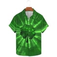 thumbnail image 6 of oelaio Big and Tall Hawaiian Shirt for Men Short Sleeve St Patricks Day Printed Casual Button Down Shirts Summer Beach Floral Shirt Green XXL, 6 of 6