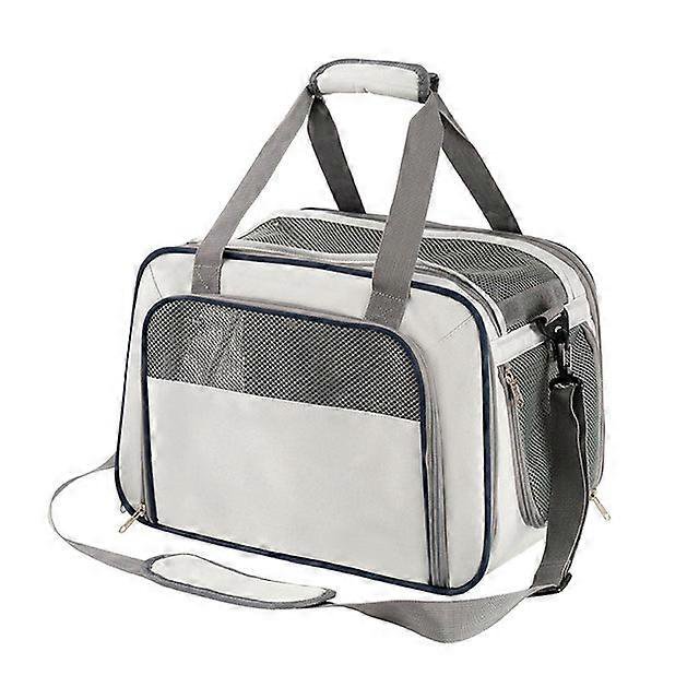 Bolsa de transporte para mascotas Yashi plegable y transpirable gris claro