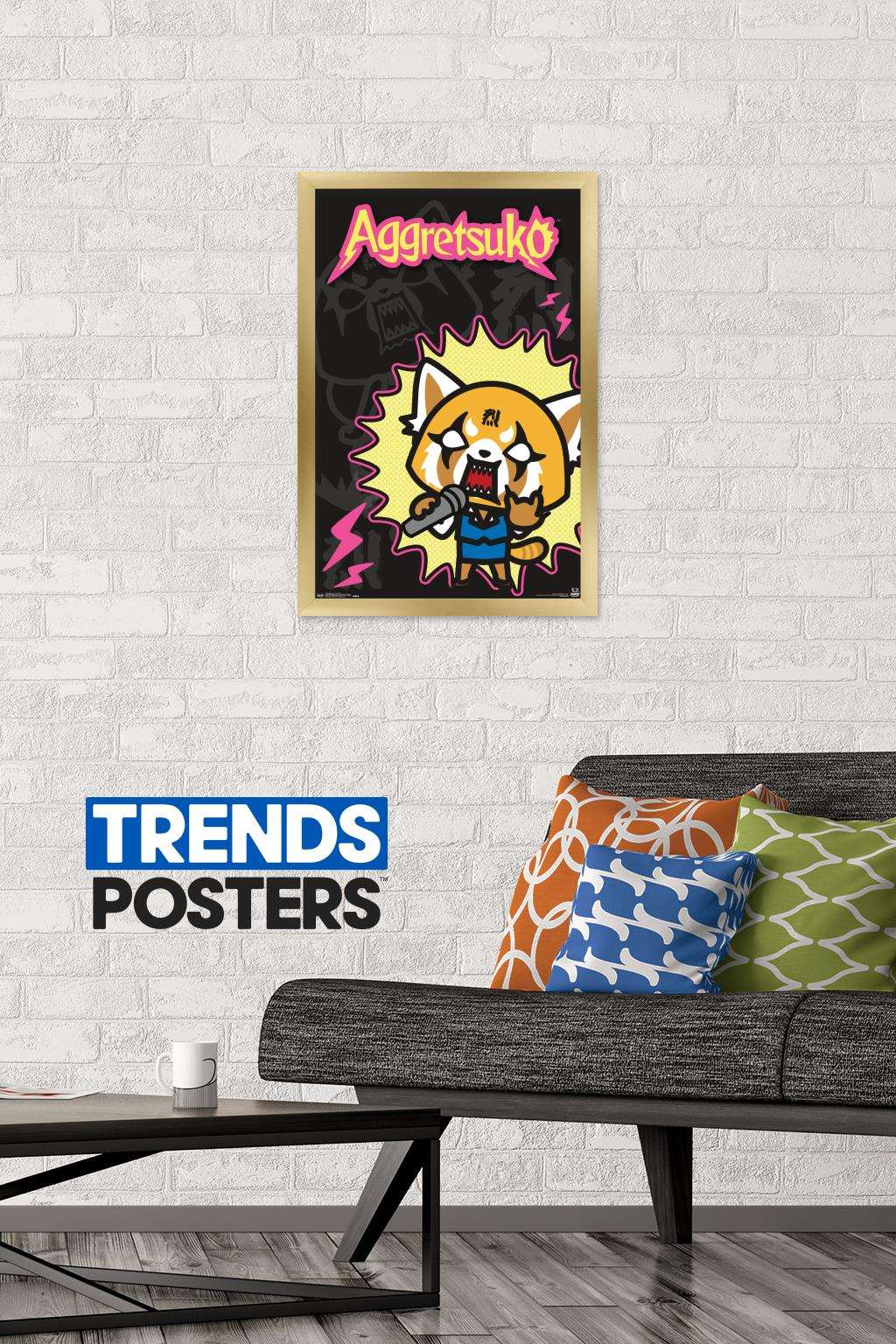 Aggretsuko - Rock Out Wall Poster, 14.725" x 22.375", Framed